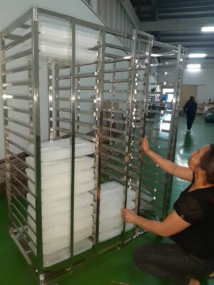 xe đẩy khay inox