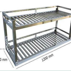 Giá inox treo tường 2 tầng